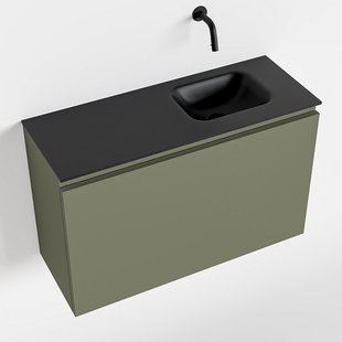 MONDIAZ OLAN 80cm toiletmeubel army. LEX wastafel urban rechts geen kraangat