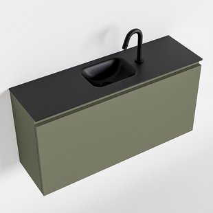 MONDIAZ OLAN 100cm toiletmeubel army. LEX wastafel urban midden 1 kraangat