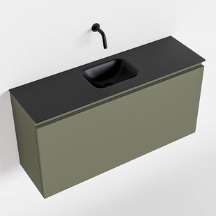 MONDIAZ OLAN 100cm toiletmeubel army. LEX wastafel urban midden geen kraangat