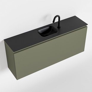 MONDIAZ OLAN 120cm toiletmeubel army. LEX wastafel urban midden 1 kraangat
