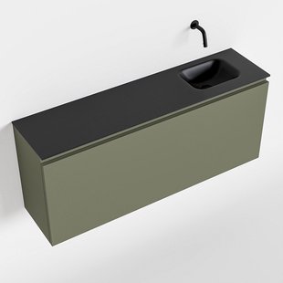MONDIAZ OLAN 120cm toiletmeubel army. LEX wastafel urban rechts geen kraangat