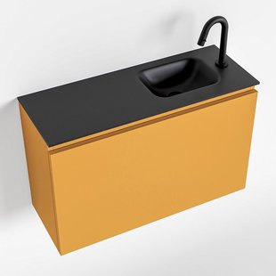 MONDIAZ OLAN 80cm toiletmeubel ocher. LEX wastafel urban rechts 1 kraangat
