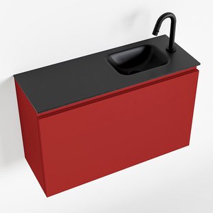 MONDIAZ OLAN 80cm toiletmeubel fire. LEX wastafel urban rechts 1 kraangat