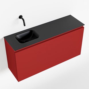 MONDIAZ OLAN 100cm toiletmeubel fire. LEX wastafel urban links geen kraangat