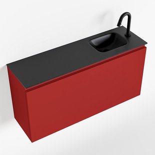 MONDIAZ OLAN 100cm toiletmeubel fire. LEX wastafel urban rechts 1 kraangat