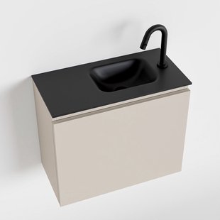 MONDIAZ OLAN 60cm toiletmeubel linen. LEX wastafel urban rechts 1 kraangat