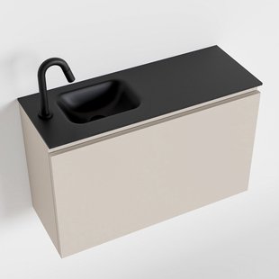 MONDIAZ OLAN 80cm toiletmeubel linen. LEX wastafel urban links 1 kraangat