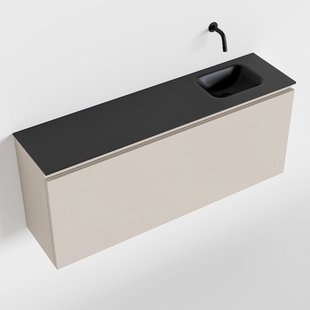 MONDIAZ OLAN 120cm toiletmeubel linen. LEX wastafel urban rechts geen kraangat