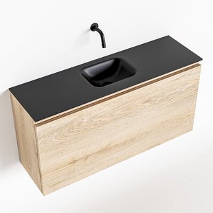 MONDIAZ OLAN 100cm toiletmeubel washed_oak. LEX wastafel urban midden geen kraangat