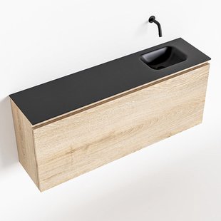 MONDIAZ OLAN 120cm toiletmeubel washed_oak. LEX wastafel urban rechts geen kraangat