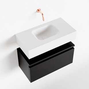 MONDIAZ ANDOR 60cm toiletmeubel urban. LEX 60cm wastafel talc midden geen kraangat