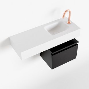 MONDIAZ ANDOR 40cm toiletmeubel urban. LEX 80cm wastafel talc rechts 1 kraangat