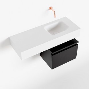 MONDIAZ ANDOR 40cm toiletmeubel urban. LEX 80cm wastafel talc rechts geen kraangat