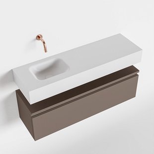 MONDIAZ ANDOR 100cm toiletmeubel smoke. LEX 100cm wastafel talc links geen kraangat MONDIAZ ANDOR 100cm toiletmeubel smoke. LEX 100cm wastafel talc links geen kraangat