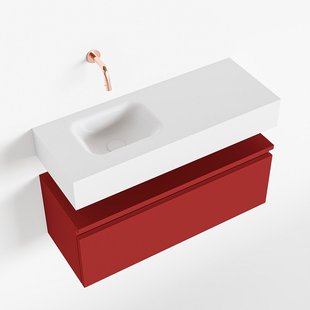 MONDIAZ ANDOR 80cm toiletmeubel fire. LEX 80cm wastafel talc links geen kraangat MONDIAZ ANDOR 80cm toiletmeubel fire. LEX 80cm wastafel talc links geen kraangat