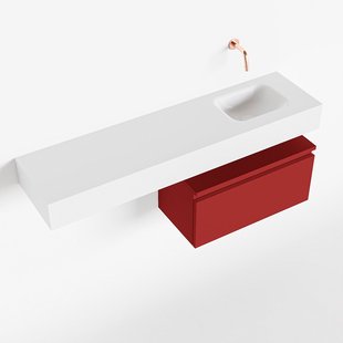 MONDIAZ ANDOR 60cm toiletmeubel fire. LEX 120cm wastafel talc rechts geen kraangat MONDIAZ ANDOR 60cm toiletmeubel fire. LEX 120cm wastafel talc rechts geen kraangat