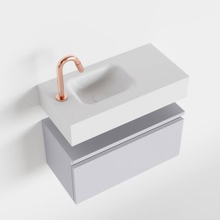 MONDIAZ ANDOR 60cm toiletmeubel cale. LEX 60cm wastafel talc links 1 kraangat