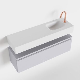 MONDIAZ ANDOR 100cm toiletmeubel cale. LEX 100cm wastafel talc rechts 1 kraangat