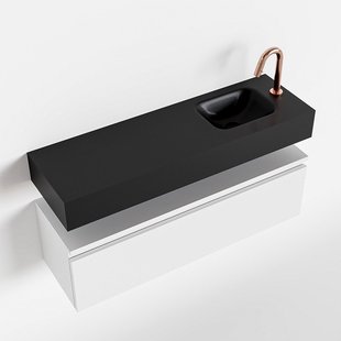 MONDIAZ ANDOR 100cm toiletmeubel talc. LEX 100cm wastafel urban rechts 1 kraangat