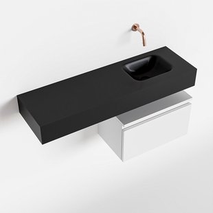 MONDIAZ ANDOR 50cm toiletmeubel talc. LEX 100cm wastafel urban rechts geen kraangat