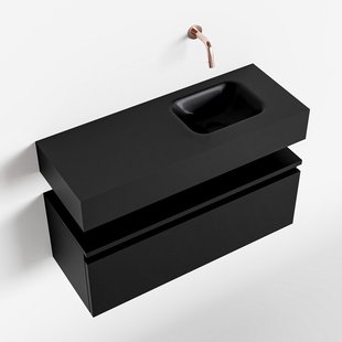 MONDIAZ ANDOR 80cm toiletmeubel urban. LEX 80cm wastafel urban rechts geen kraangat