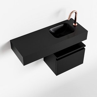 MONDIAZ ANDOR 40cm toiletmeubel urban. LEX 80cm wastafel urban rechts 1 kraangat