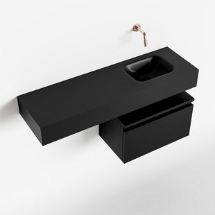 MONDIAZ ANDOR 50cm toiletmeubel urban. LEX 100cm wastafel urban rechts geen kraangat