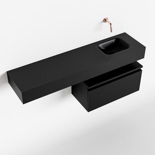 MONDIAZ ANDOR 60cm toiletmeubel urban. LEX 120cm wastafel urban rechts geen kraangat