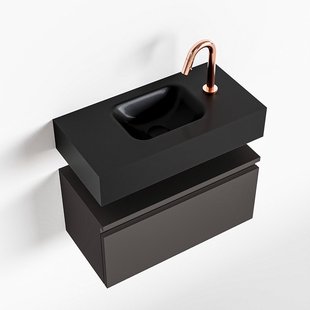 MONDIAZ ANDOR 60cm toiletmeubel dark grey. LEX 60cm wastafel urban midden 1 kraangat MONDIAZ ANDOR 60cm toiletmeubel dark grey. LEX 60cm wastafel urban midden 1 kraangat