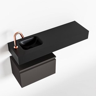 MONDIAZ ANDOR 50cm toiletmeubel dark grey. LEX 100cm wastafel urban links 1 kraangat
