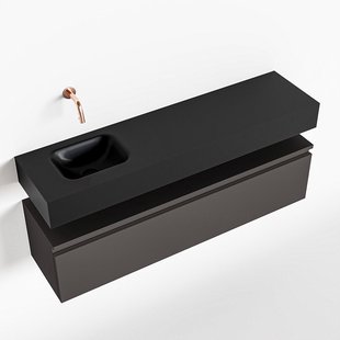 MONDIAZ ANDOR 120cm toiletmeubel dark grey. LEX 120cm wastafel urban links geen kraangat