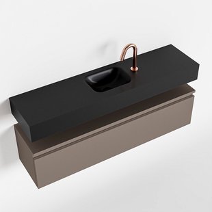 MONDIAZ ANDOR 120cm toiletmeubel smoke. LEX 120cm wastafel urban midden 1 kraangat