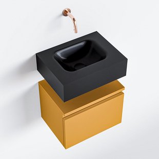 MONDIAZ ANDOR 40cm toiletmeubel ocher. LEX 40cm wastafel urban midden geen kraangat