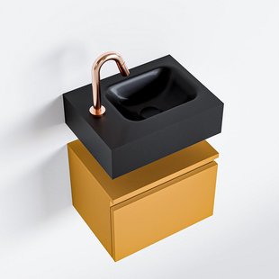 MONDIAZ ANDOR 40cm toiletmeubel ocher. LEX 40cm wastafel urban rechts 1 kraangat