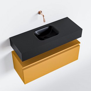 MONDIAZ ANDOR 80cm toiletmeubel ocher. LEX 80cm wastafel urban midden geen kraangat