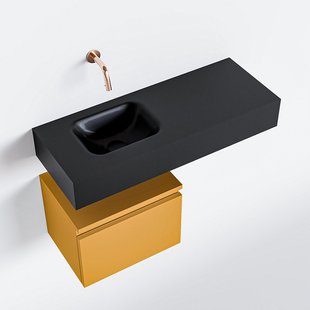 MONDIAZ ANDOR 40cm toiletmeubel ocher. LEX 80cm wastafel urban links geen kraangat
