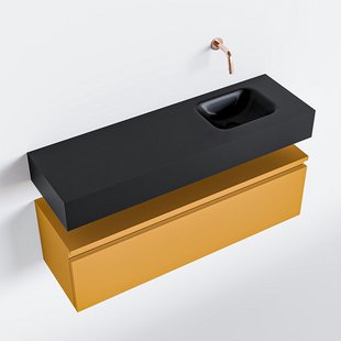 MONDIAZ ANDOR 100cm toiletmeubel ocher. LEX 100cm wastafel urban rechts geen kraangat