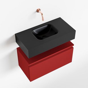 MONDIAZ ANDOR 60cm toiletmeubel fire. LEX 60cm wastafel urban midden geen kraangat