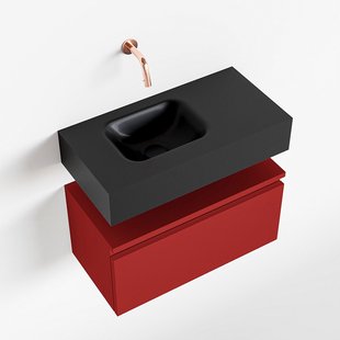 MONDIAZ ANDOR 60cm toiletmeubel fire. LEX 60cm wastafel urban links geen kraangat