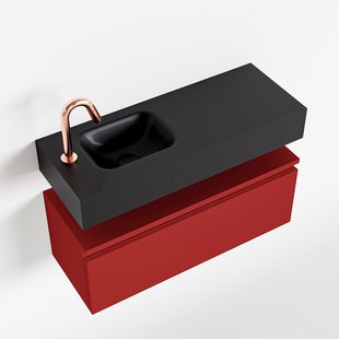 MONDIAZ ANDOR 80cm toiletmeubel fire. LEX 80cm wastafel urban links 1 kraangat