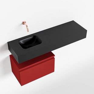 MONDIAZ ANDOR 50cm toiletmeubel fire. LEX 100cm wastafel urban links geen kraangat