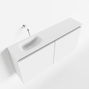 MONDIAZ TURE 100cm toiletmeubel talc. EDEN wastafel talc links geen kraangat