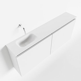 MONDIAZ TURE 120cm toiletmeubel talc. EDEN wastafel talc links geen kraangat