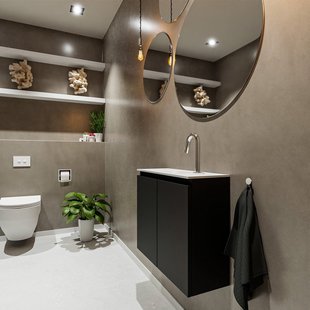 MONDIAZ TURE 60cm toiletmeubel urban. EDEN wastafel talc midden 1 kraangat