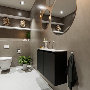 MONDIAZ TURE 80cm toiletmeubel urban. EDEN wastafel talc midden geen kraangat