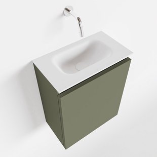 MONDIAZ TURE 40cm toiletmeubel army. EDEN wastafel talc midden geen kraangat