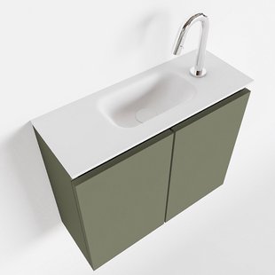 MONDIAZ TURE 60cm toiletmeubel army. EDEN wastafel talc midden 1 kraangat