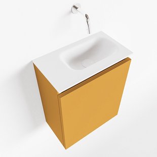 MONDIAZ TURE 40cm toiletmeubel ocher. EDEN wastafel talc rechts geen kraangat