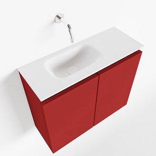 MONDIAZ TURE 60cm toiletmeubel fire. EDEN wastafel talc links geen kraangat