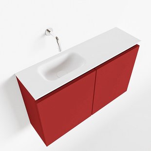 MONDIAZ TURE 80cm toiletmeubel fire. EDEN wastafel talc links geen kraangat